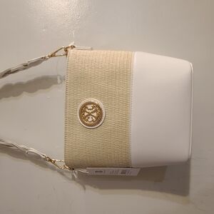 Christian Lacroix White and Tan Shoulder Bag